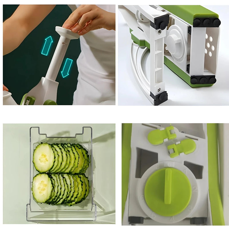 Multi Cortador Manual de Legumes e Verduras Fatiador 5 Funções Para Cortar Batata , Vegetais, Verduras e Frutas Inox