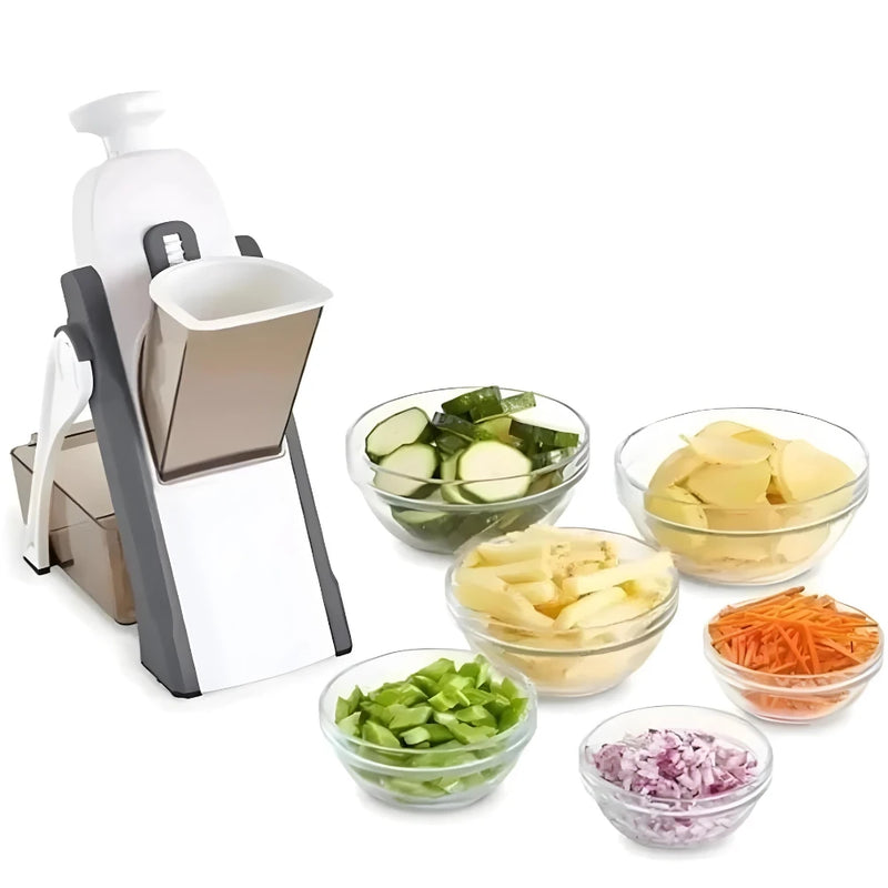 Multi Cortador Manual de Legumes e Verduras Fatiador 5 Funções Para Cortar Batata , Vegetais, Verduras e Frutas Inox